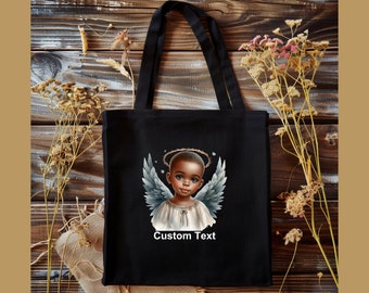 Boy Angel 100% Cotton Canvas Tote Bag, Personalized