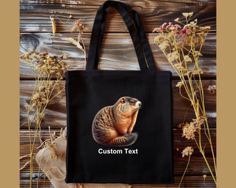 Funny Groundhog Day Tote Bag – Respect The Groundhog Canvas Bag Gift For Women - View #2