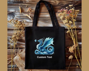 Bolsa de mano personalizada de dragón de viento, bestia mítica, regalo para amantes de los animales