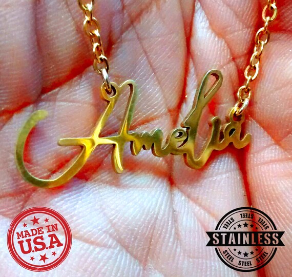 Personalized name necklace shop stainless steel