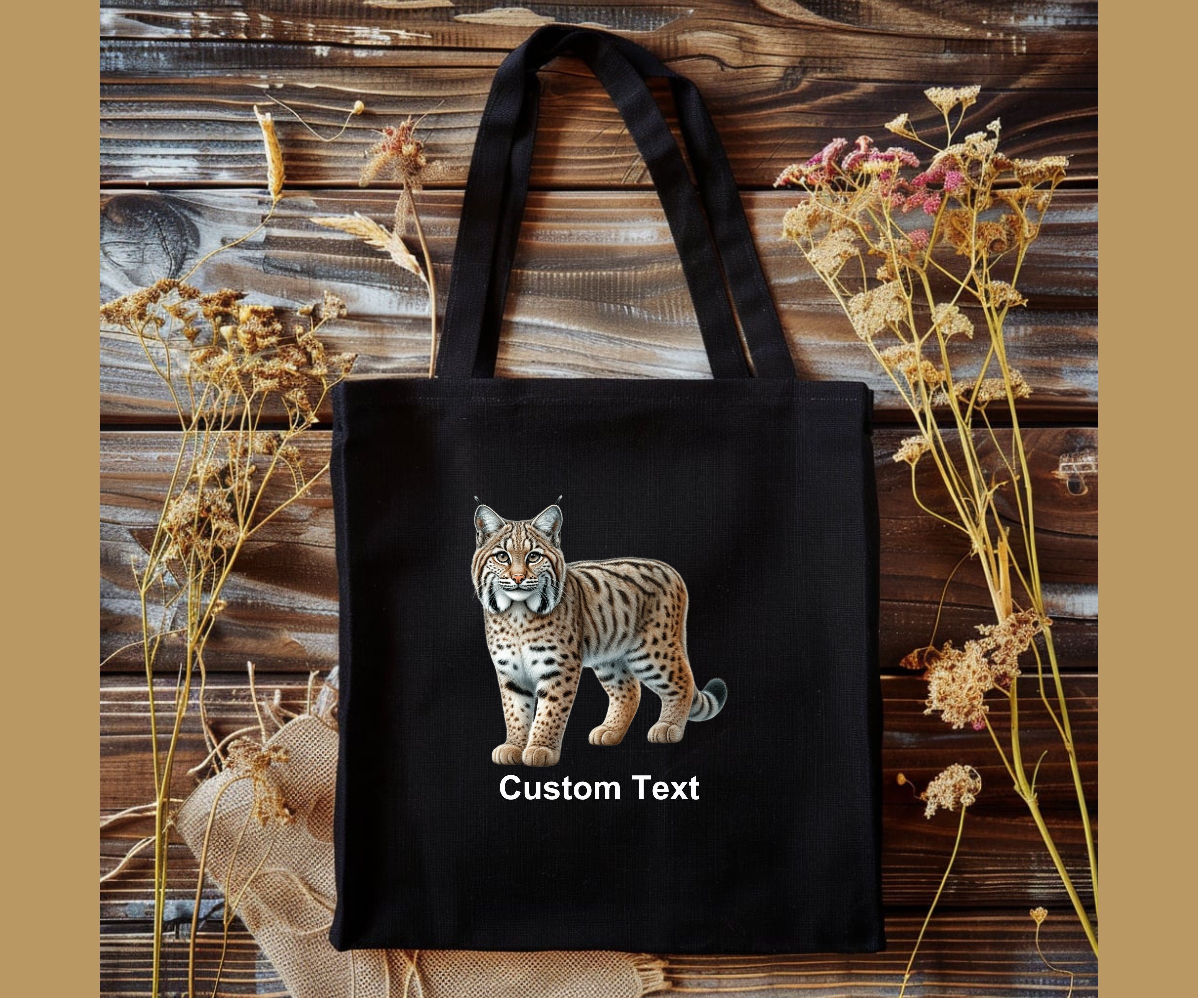 Bobcat Tote bag, Custom Tote, Custom Pony Tote Bag, Pets, Animal, Personalized, Custom, Woodland Animal, Animal Lover Gift
