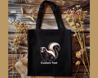 Custom Skunk Tote Bag, Animal Lover Gift