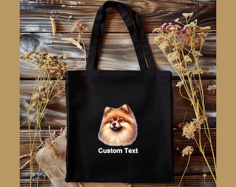 Pomeranian Dog Tote Bag, Personalized Puppy Gift
