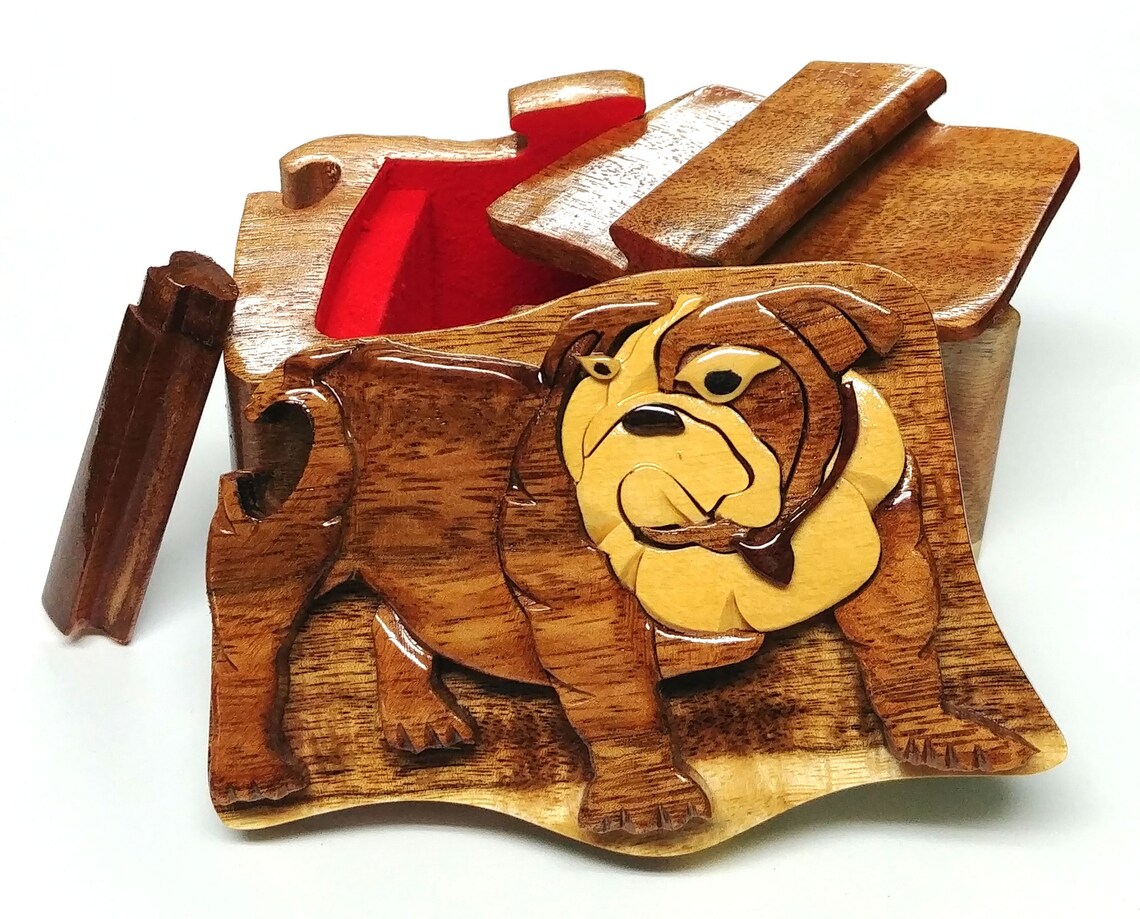 Dog Puzzle Box Handmade Custom Wooden Box Personalized Etsy