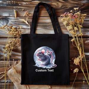 Winter Mouse Tote bag, Custom Tote, Custom Animal Tote Bag, Pets, Animal, Personalized, Custom, Woodland Animal, Animal Lover Gift