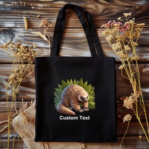 Pangolin Tote bag, Custom Tote, Custom Animal Tote Bag, Animal, Personalized, Custom, Woodland Animal, Animal Lover Gift, safari