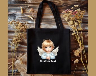 Custom Boy Angel 100% Cotton Tote Bag