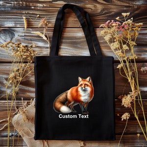 Fox Tote bag, Custom Tote, Custom Pony Tote Bag, Pets, Animal, Personalized, Custom, Woodland Animal, Animal Lover Gift