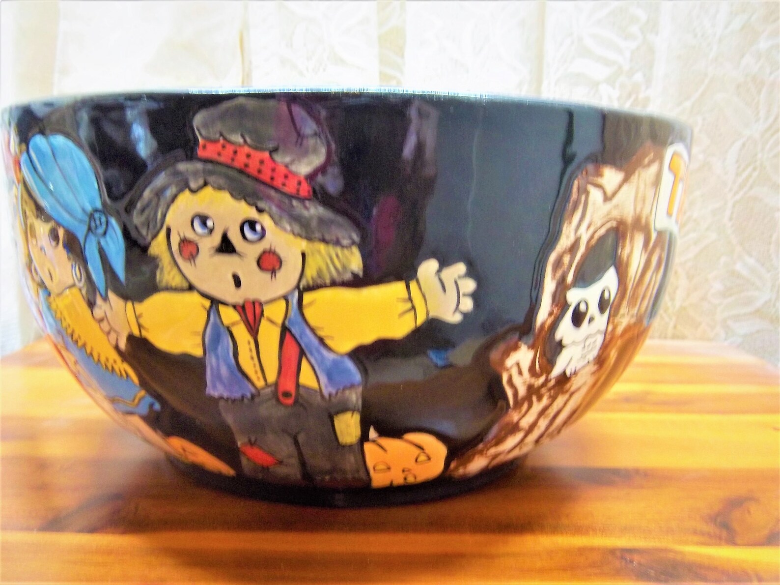 Large Halloween candy Bowl Ceramic Whimsical colorfull Etsy