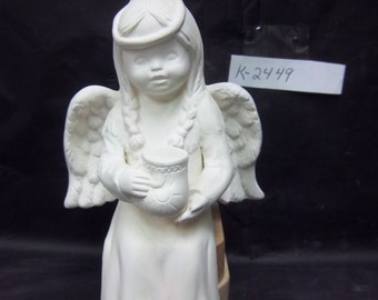 Indian Angel Sitting u paint ceramic bisque. Free Shipping