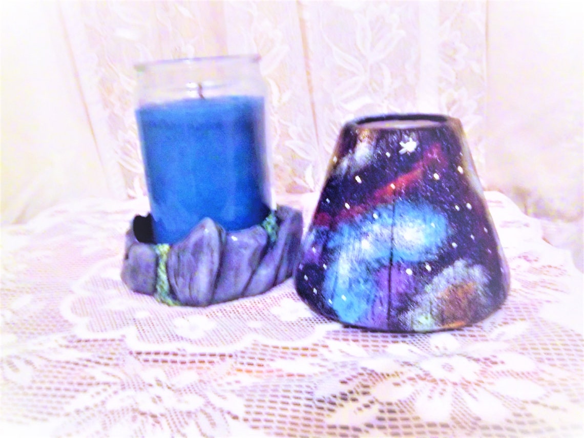 Galaxy Jar Candle Holder ceramic Handcrafted. Etsy