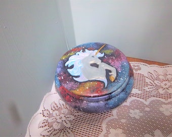 Unicorn Galaxy round Jewelry Box -ceramic- Free Shipping