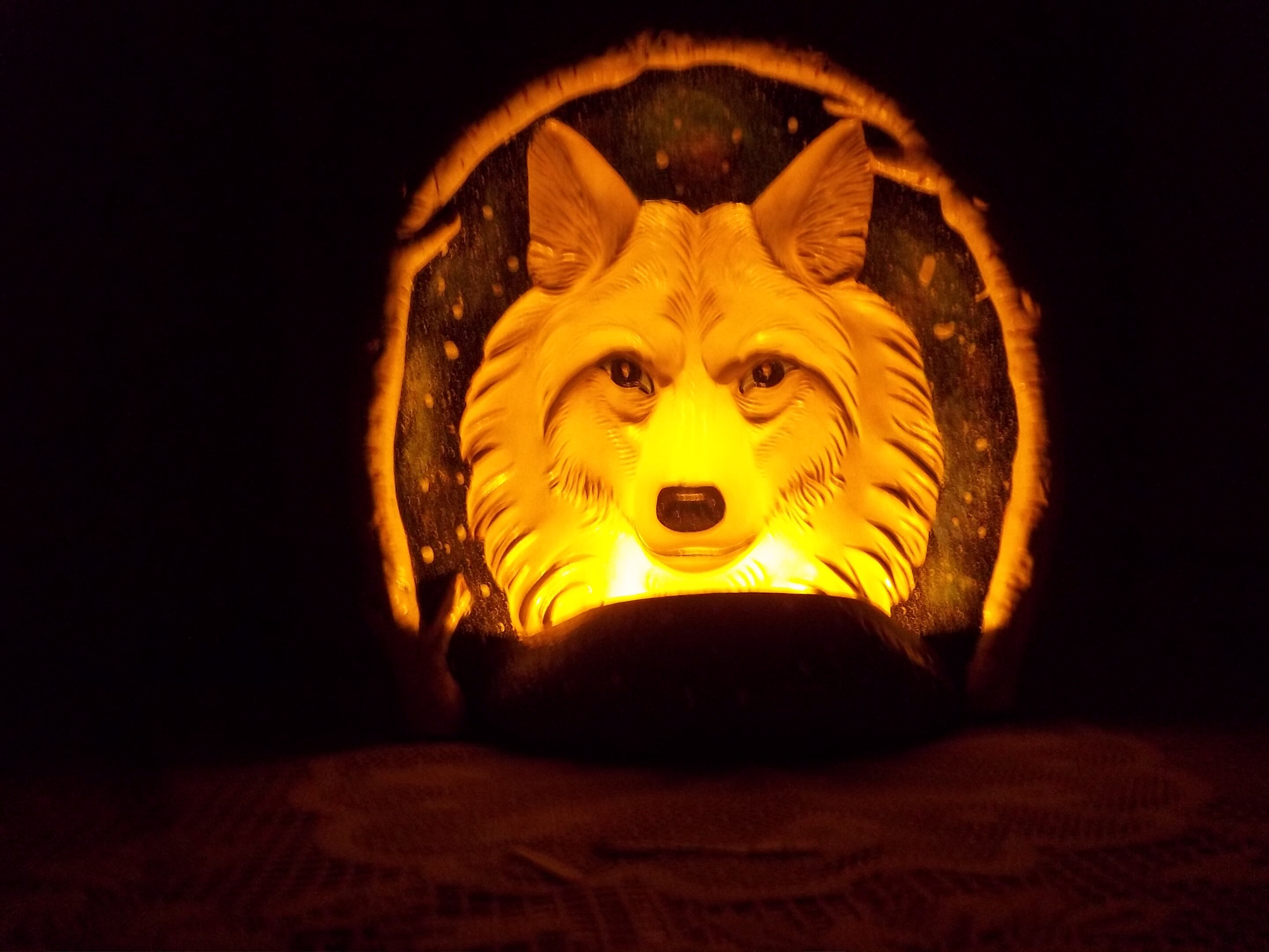 White Wolf Galaxy Hologram Effect Lamp- Nightlight-T V lamp-ceramic-Gift- Ceramic- Free Shipping!!!!!!!!!!!!