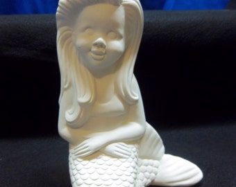 Mermaid -3 to the set- ceramic bisque you paint
