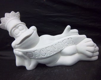 December frog ceramic bisque u paint