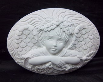 Autumn Angel insert ( D-1792) U Paint - fits welcome signs- ceramic Bisque