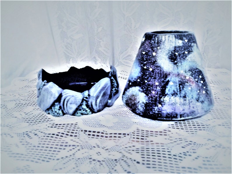 Galaxy Jar Candle Holder ceramic Handcrafted. Etsy