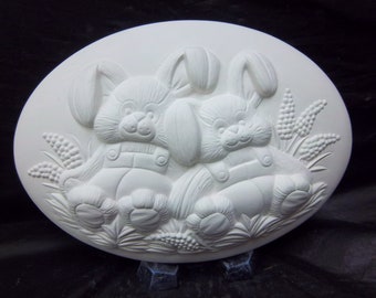 Stuffed Bunny insert D-1391 U paint it for Easter- Ceramic Bisque
