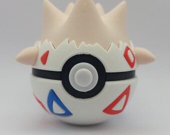 Togepi inspired Pokeball, 3D Printed Gamer Gift