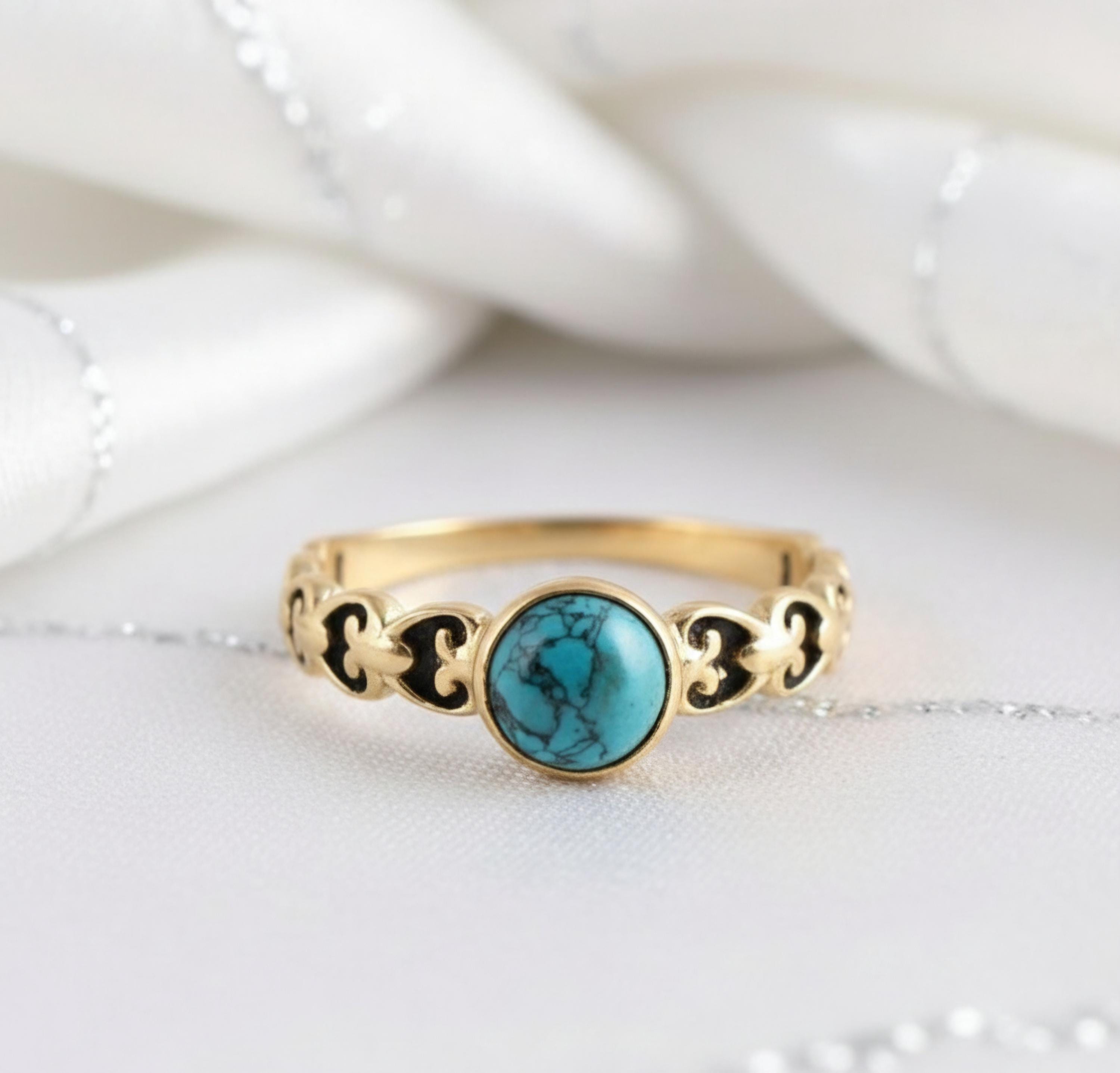 Victorian Gold Turquoise Ring - Etsy