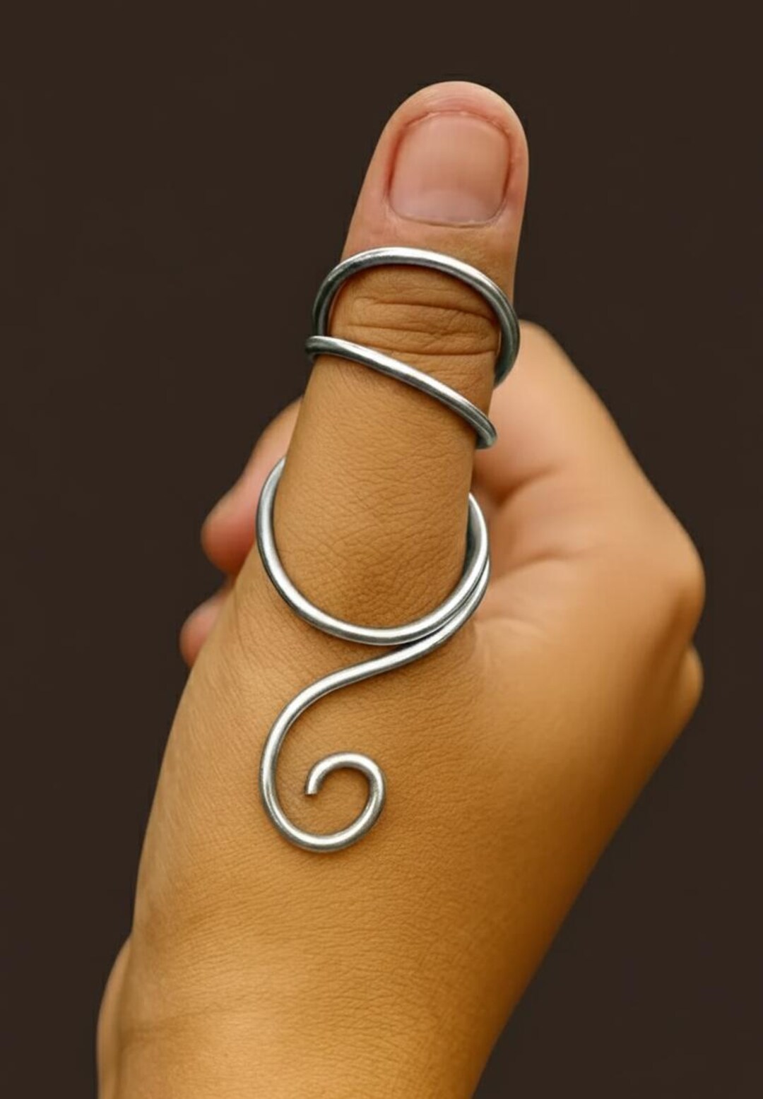 Silver Thumb Splint Ring for Arthritis • Adjustable Swan Neck Splint ...
