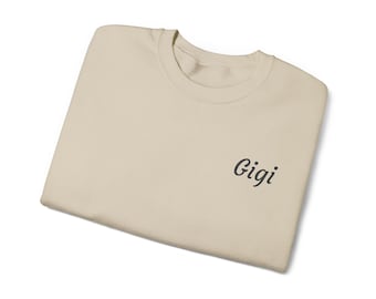 Personalisiertes Oma besticktes Sweatshirt Benutzerdefinierte Oma Name Rundhalsausschnitt Gemütliches Geschenk für Oma minimalistischen Stil Gigi Mimi Nana