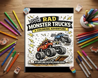 Kolorowanka „Rad Monster Trucks” | Monster Truck Adventure, 24 odważne wzory