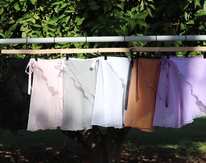 Swiss Dot Chiffon Ballet Wrap Skirt - Variety of Colors Available
