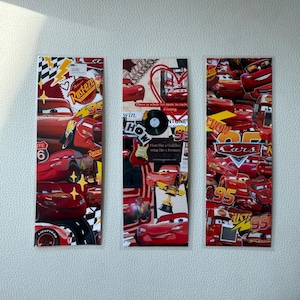 Lightning McQueen Cars Movie Inspired Bookmarks, Set Of 3, Lightning McQueen, Disney Bookmark