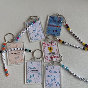F1 Team Beaded Keychain, F1 Keyring, F1 Gift, Formula 1 Keyring
