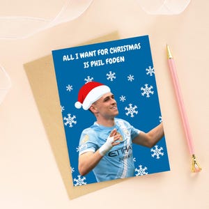 Tout ce que je veux pour Noël, c&#39;est une carte de Noël Phil Foden, une carte de football, un cadeau de football