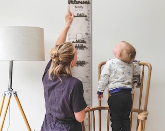 Growth Chart for Girl and Boy, Engraved Wooden Ruler for Toddler, Personalized Nursery Decor, Age Markers Growth Chart Ruler, Handmade Gifts