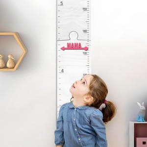 Custom Name Wooden Growth Chart, Handmade Baby Height Tracker for Kids, Unique Growth Measuring Stick for Kids Room, Wooden Nursery Decor