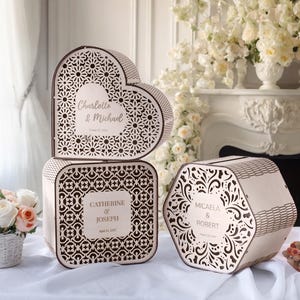 Personalized Wooden Wedding Gift Box, Custom Money Box for Bride and Groom, Rustic Keepsake Box, Wedding Card Holder, Wedding Gifts