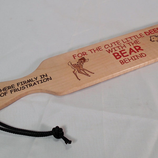 Cute deer Bear Behind Spanking Paddle