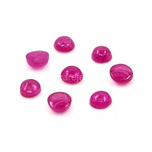 3mm & 3.5mm Natural Bangkok Ruby Calibrated Cabochon Rounds, Loose Certified Birthstone Gemstone For Jewelry Making Supplies
