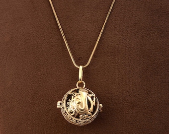 Collier pendentif Ganesh, médaillon Ganesh en or, bijoux spirituels, pendentif dieu hindou, collier porte-bonheur, pendentif fait main, cadeau de mariage.