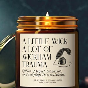 Pride and Prejudice Scented Soy Candle: Wickham Trauma, Literary Gift