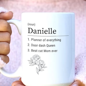 Personalized Name Definition Mug: Custom Ceramic Coffee Cup, Unique Birthday Gift