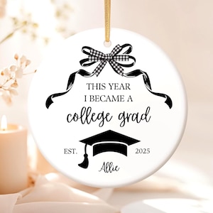 Personalized Graduation Ornament Christmas Gift: Class of 2025 Class of 2026 Senior Keepsake Gift Custom College Graduation Gifts Graduates