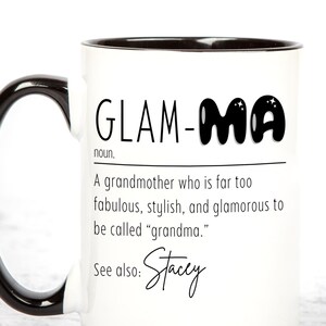 Personalisierte Glamma Definition Tasse: Glamouröses Oma Geschenk, Keramiktasse für Mama