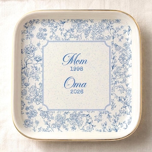 Plato para joyas de abuela Oma Mom Regalo personalizado para anunciar el embarazo Regalos de Navidad para revelar el bebé de la nieta Plato para anillos de abuela alemana