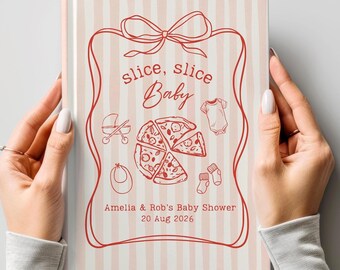 Pizza Baby Shower Guestbook Custom Slice Slice Baby Italian Baby Shower Guest Book Journal Pizza Theme Gender Neutral Baby Shower