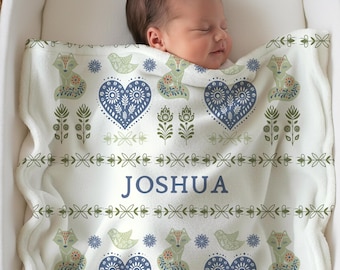Baby Boy Blanket Scandinavian Nursery Nordic Scandi Style Baby Room Decor Christening Blanket Baby Boys Room Custom Newborn Gifts