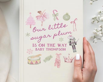 Sugar Plum Baby Shower Guestbook Christmas Nutcracker Ballet Theme Baby Guest Book Holiday Shower Letters to Baby