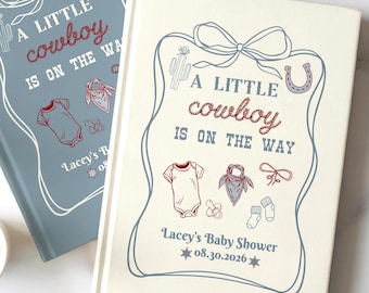 A Little Cowboy is on the Way Baby Shower Guestbook Custom Cowgirl Letters to Baby Wild West Theme Shower Western Baby Theme
