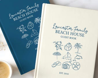 Personalized Beach House Guest Book Custom Journal for Vacation Home Log Book Timeshare Guestbook Family Beach Home Lakehouse Gift for Him