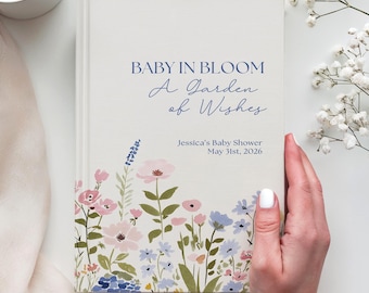 Baby Shower Guest Book Personalized Garden Party Baby Shower Guestbook Wildflower Baby Girl Baby Boy Book Floral Letters to the Mom-to-Be
