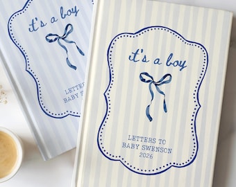 Its A Boy Baby Shower Guestbook Custom Letters to Baby Boy Striped Shower Guest Book