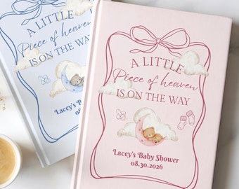 A Little Piece of Heaven is on the Way Baby Shower Guestbook Custom Letters to Baby Heaven Theme Shower Gender Neutral Shower
